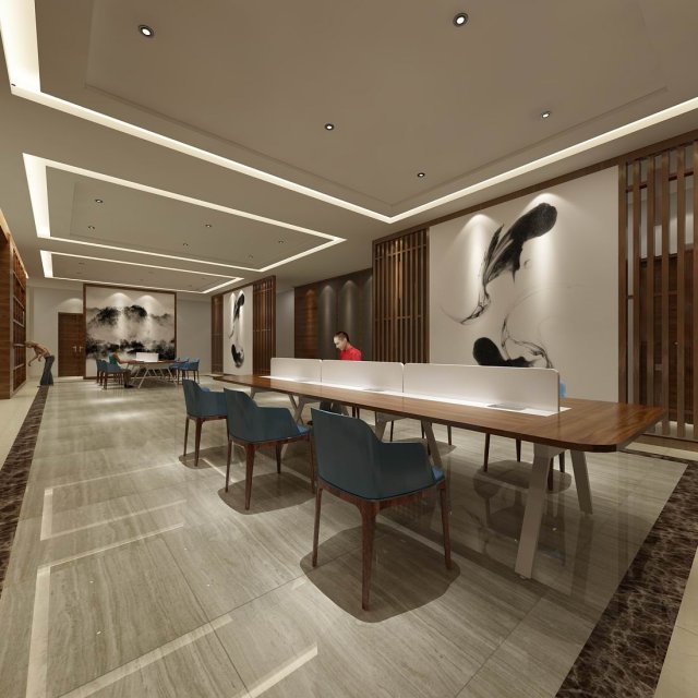 office meeting room reception hall 40 3D Modell .c4d .max .obj .3ds .fbx .stl .blend