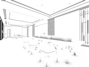 office meeting room reception hall 40 3D Modell
