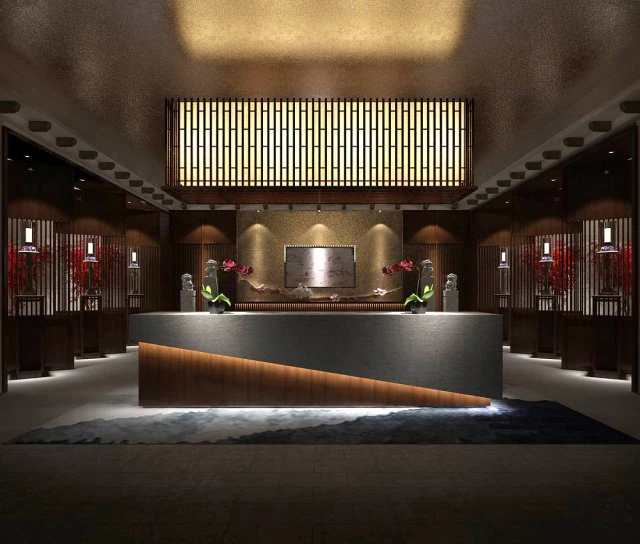 hotel reception hall design complete 07 3D Model .c4d .max .obj .3ds .fbx .stl .blend