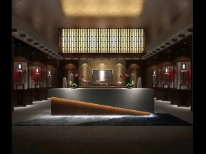 Projekt holu recepcyjnego hotelu ukończony 07 Model 3D