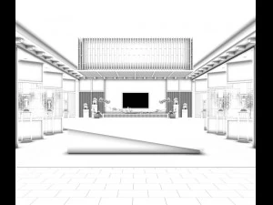 hotel reception hall design complete 07 3D Model