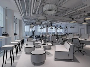 escrit&oacute;rio sala de reuni&atilde;o sala de recep&ccedil;&atilde;o 02 Modelo 3D