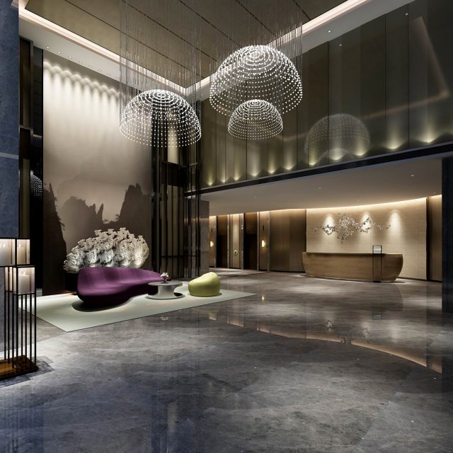 office meeting room reception hall 06 3D Model .c4d .max .obj .3ds .fbx .stl .blend 