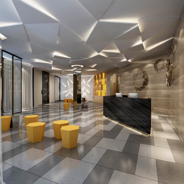 office meeting room reception hall 13 3D Model .c4d .max .obj .3ds .fbx .stl .blend 