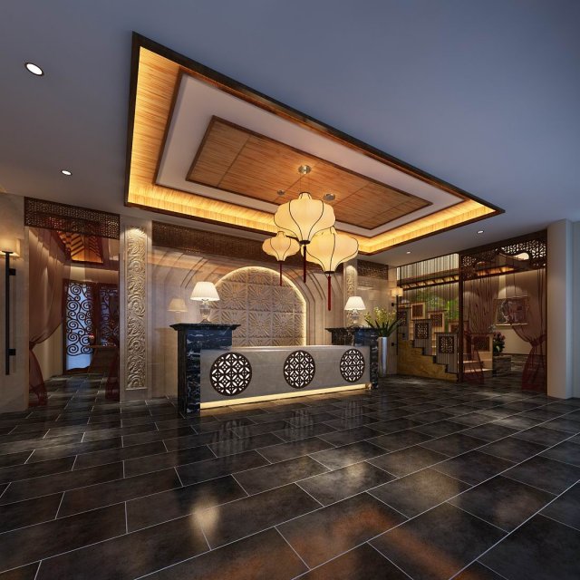 office meeting room reception hall 26 3D Model .c4d .max .obj .3ds .fbx .stl .blend 