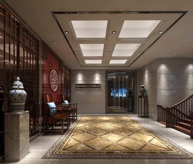 office reception hall design complete 01 3D 模型 .c4d .max .obj .3ds .fbx .stl .blend 