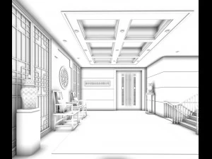 office reception hall design complete 01 3D Model