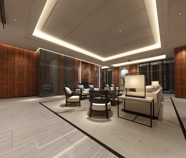 office reception hall design complete 03 3D Model .c4d .max .obj .3ds .fbx .stl .blend 