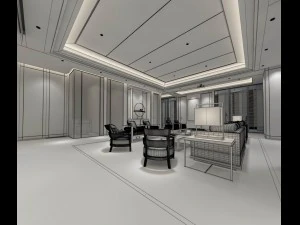 office reception hall design complete 03 3D Model