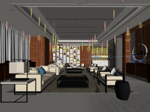 office reception hall design complete 03 3D Model