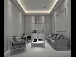 office reception hall design complete 03 3D Model