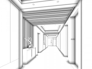 office reception hall design complete 05 Model 3D