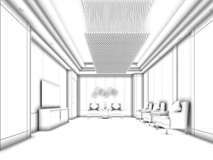 projeto do sal&atilde;o de recep&ccedil;&atilde;o do escrit&oacute;rio conclu&iacute;do 05 Modelo 3D