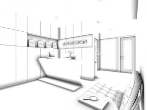 office reception hall design complete 06 3D Model