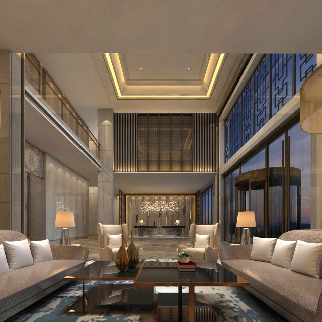 office reception hall design complete 07 3D Model .c4d .max .obj .3ds .fbx .stl .blend 