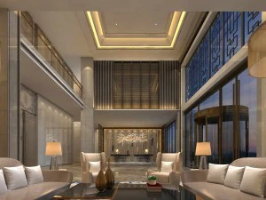 desain ruang resepsi kantor selesai 07 Model 3D