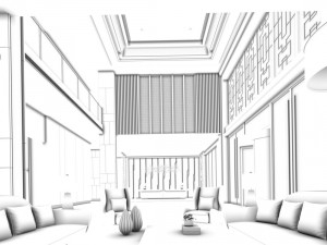 office reception hall design complete 07 3D Model