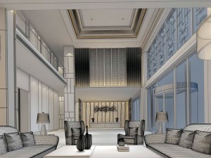 office reception hall design complete 07 3D Model