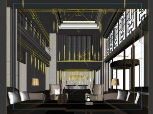 office reception hall design complete 07 3D Model