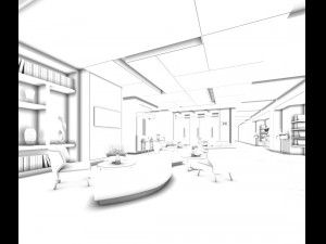 office reception hall design complete 11 3D Model