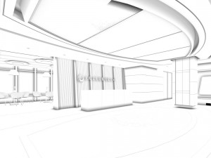 office reception hall design complete 14 Modello 3D