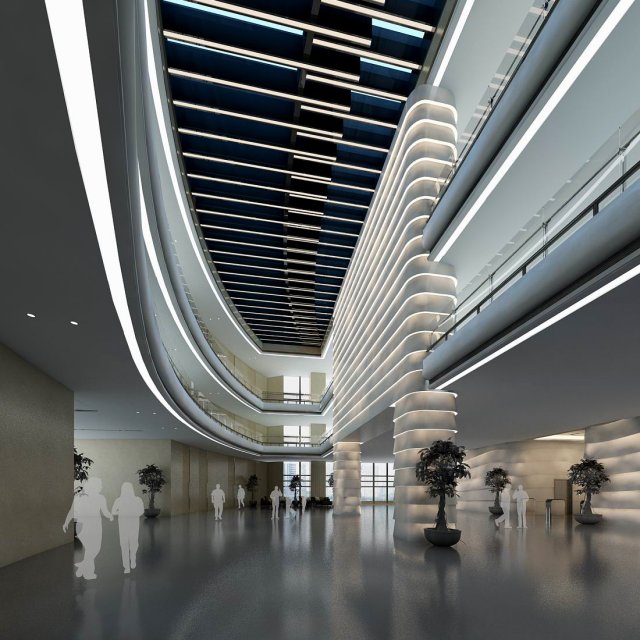 office reception hall design complete 15 Modello 3D .c4d .max .obj .3ds .fbx .stl .blend 