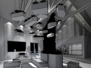 office reception hall design complete 19 3D Model