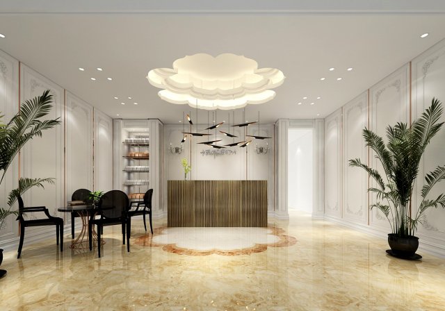 beauty salon reception hall spa center 02 3D Model .c4d .max .obj .3ds .fbx .stl .blend 