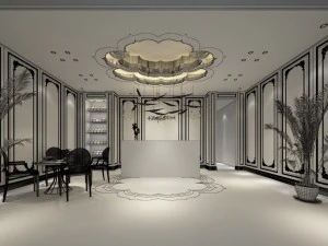 beauty salon reception hall spa center 02 3D Model