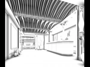 beauty salon reception hall spa center 03 3D Model