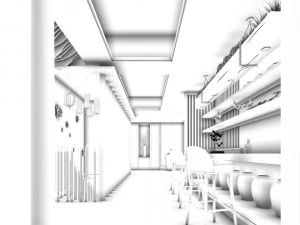 beauty salon reception hall spa center 03 3D Model