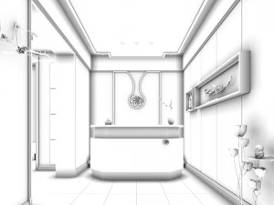 beauty salon reception hall spa center 04 3D Model