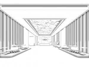 beauty salon reception hall spa center 06 3D Model