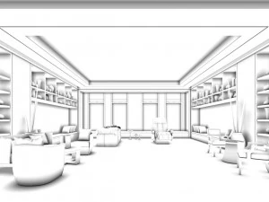 beauty salon reception hall spa center 09 3D Model
