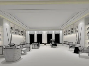 beauty salon reception hall spa center 09 3D Model