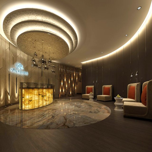 beauty salon reception hall spa center 10 3D Model .c4d .max .obj .3ds .fbx .stl .blend 