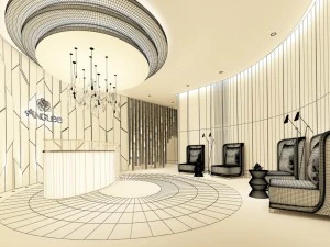 beauty salon reception hall spa center 10 3D Model