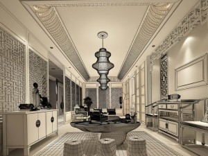 hotel reception hall design complete 01 3D-Modell