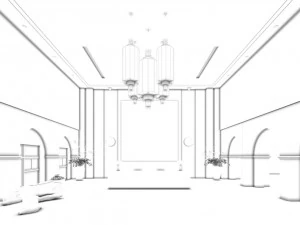 hotel reception hall design complete 02 3D Model