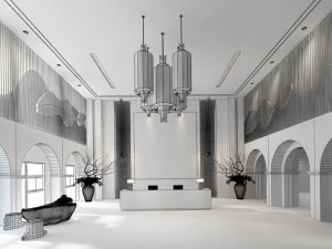 hotel reception hall design complete 02 3D Model