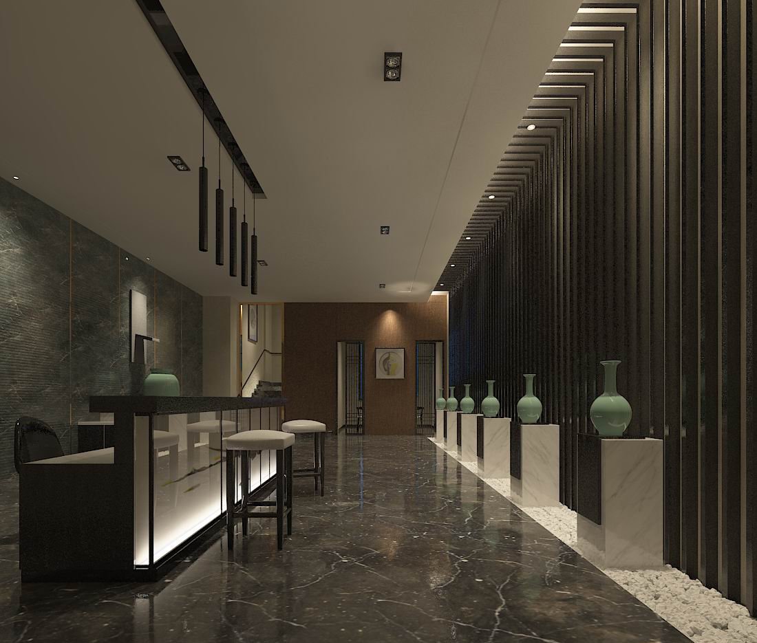 Hotel Reception Hall Design Complete 03 3d Model In Office 3dexport