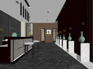 hotel reception hall design complete 03 3D Model