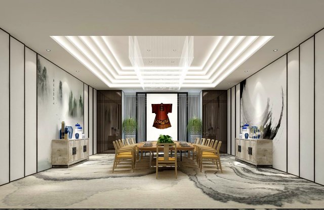 conference room office reception hall 14 3D Model .c4d .max .obj .3ds .fbx .stl .blend 