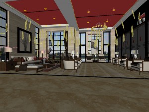 conference room office reception hall 15 Modello 3D