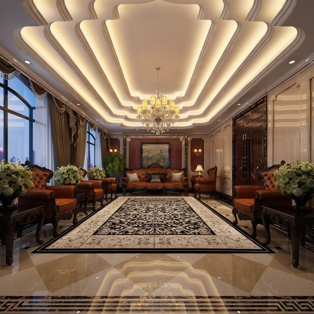 conference room office reception hall 16 3D Model .c4d .max .obj .3ds .fbx .stl .blend 