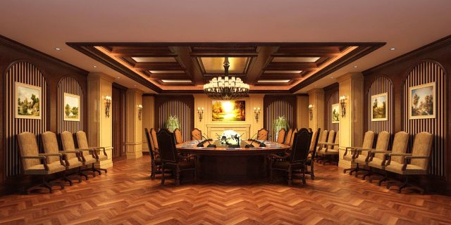 conference room office reception hall 18 3D Model .c4d .max .obj .3ds .fbx .stl .blend 