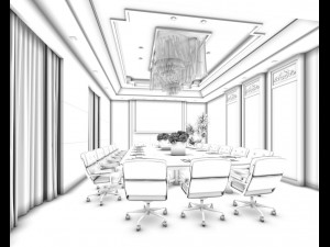 conference room office reception hall 22 3D 모델
