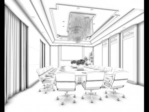conference room office reception hall 22 3D Model