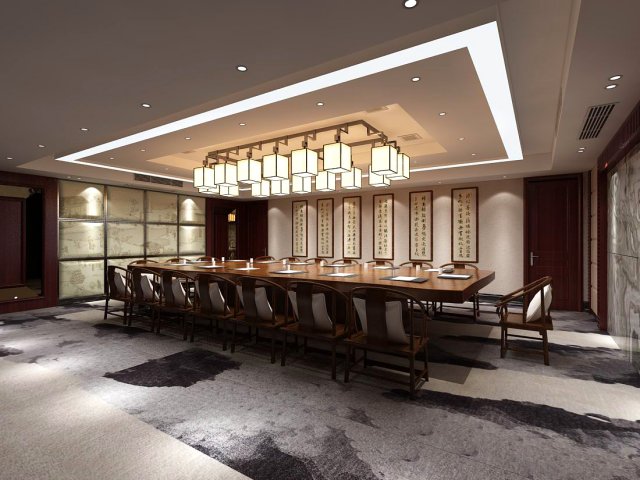 conference room office reception hall 27 Modelo 3D .c4d .max .obj .3ds .fbx .stl .blend 