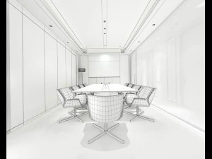 conference room office reception hall 01 3D Model